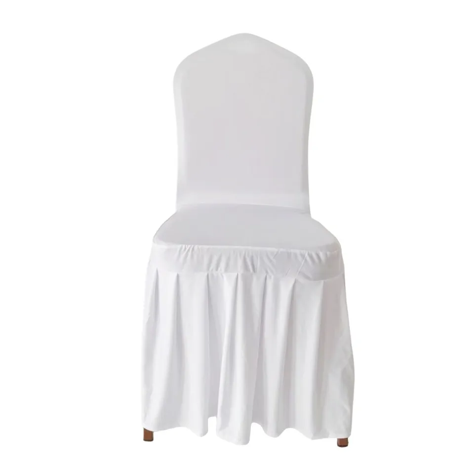 30 Pack White Pleated Skirt Chair Covers