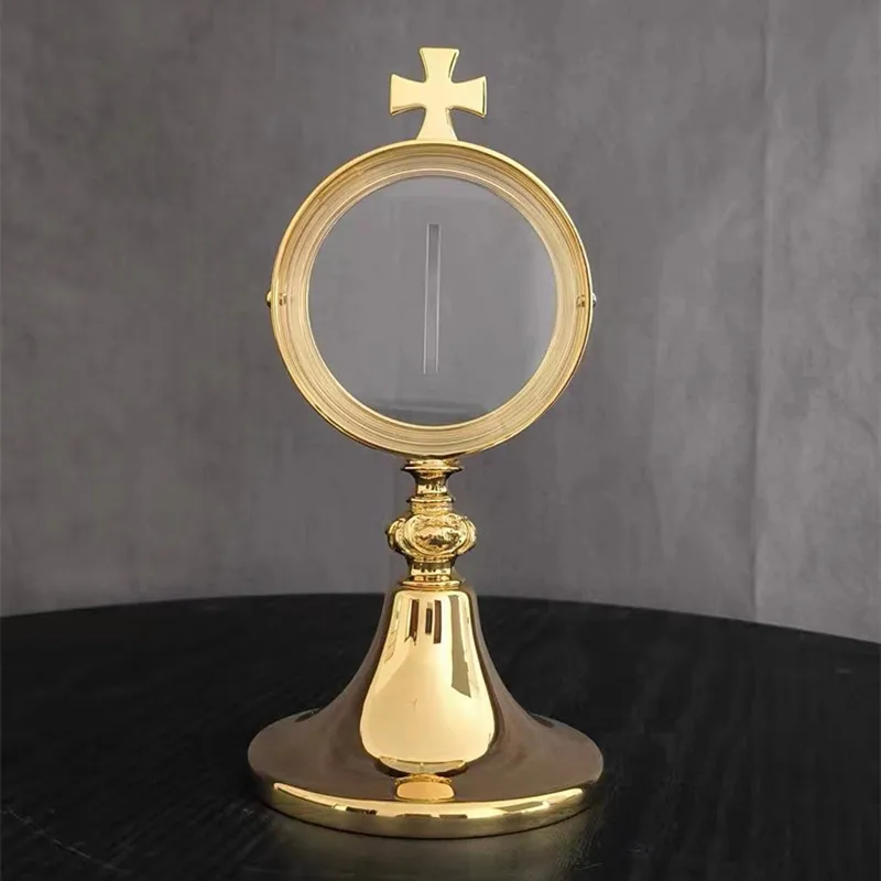 Holy Box Gold Plated Holy Box for Home Decoration Holy Monstrance Catholic Church Supplies Religious Box Christian Supplies