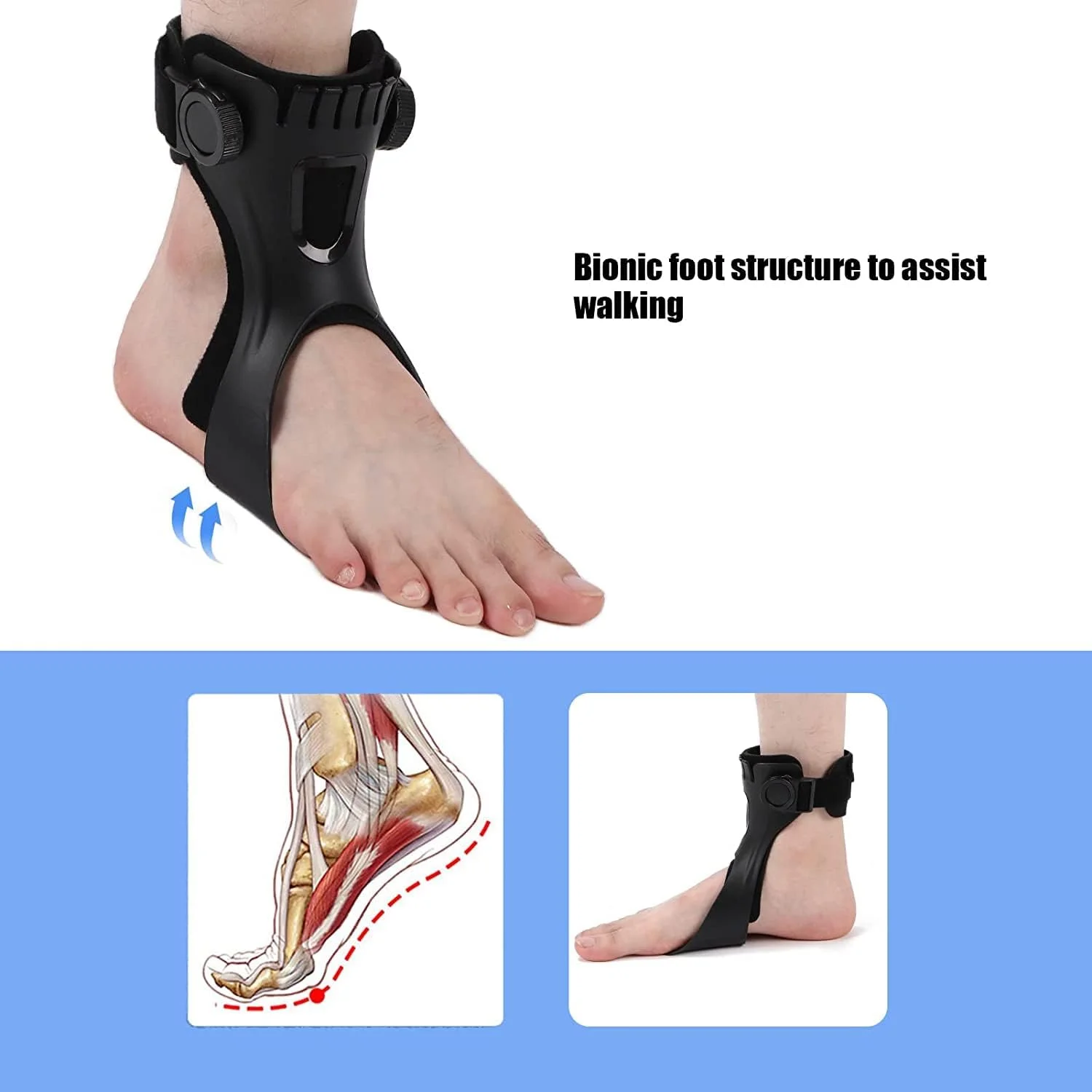 Foot Drop Orthosis Brace Adjustable Ankle Support for Stability Drop Foot Brace  Ankle Support for Stroke Shoes Walking