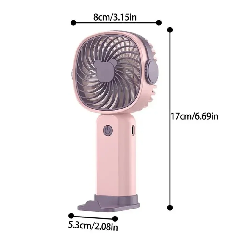Handheld small fan outdoor portable fan 3-speed adjustable rechargeable battery multi-function Fan mobile phone holder Outdoor