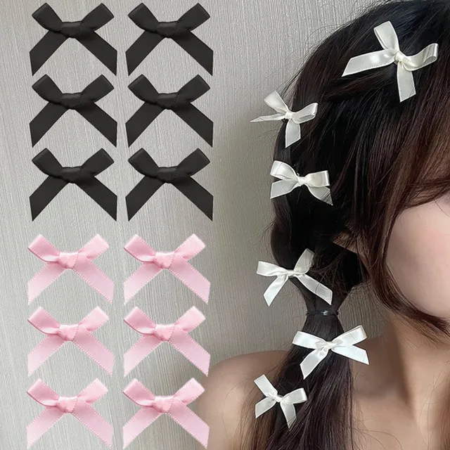 18pcs Women Hair Accessories Set Colorful Ribbons Bows Hair Clips Cute Hair Claw Straps Fashionable Sweet Silk Ribbon Hairpin
