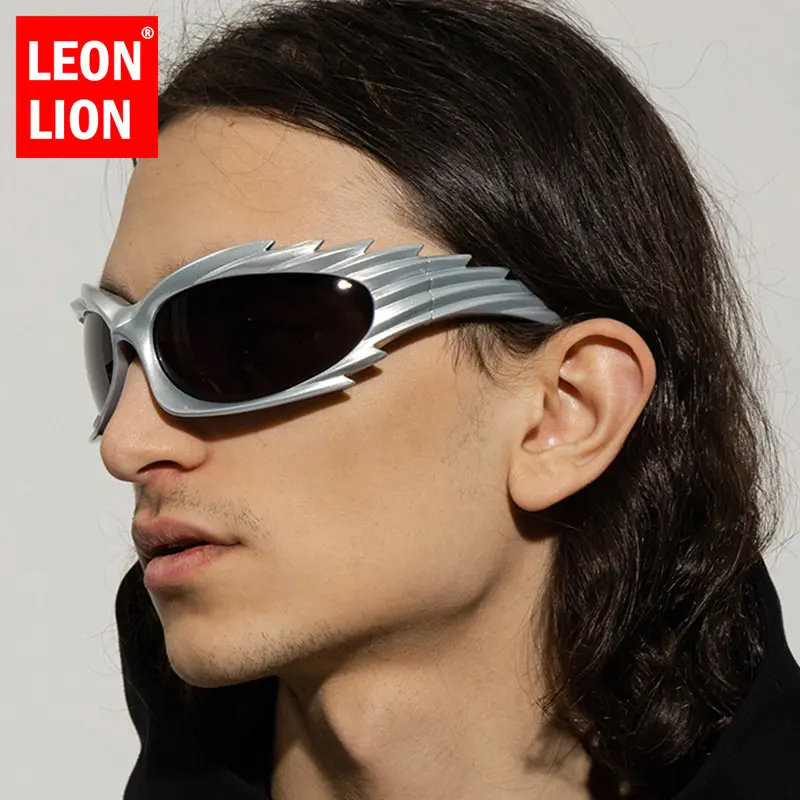 

LeonLion 2023 Y2K панк Солнцезащитные очки Мужские забавные винтажные очки для мужчин/женщин для верховой езды мужские очки Ins Lentes De Sol Mujer UV400
