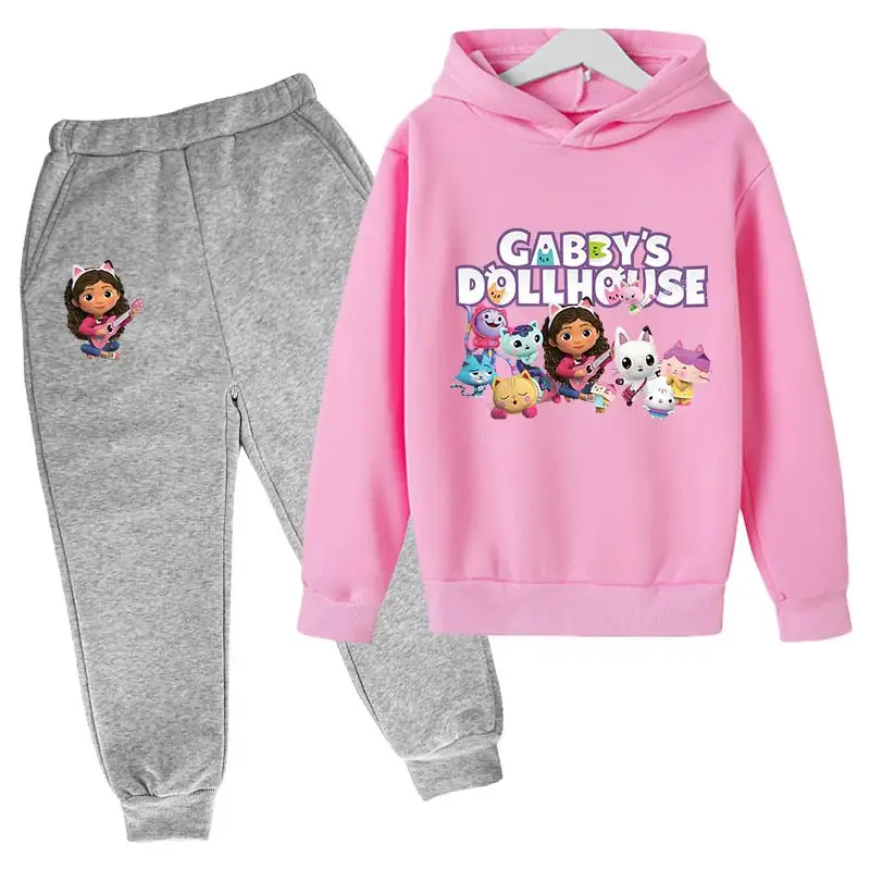

Kids Gabby Cats Hoodie Toddler Girls Gabby Dollhouse Clothes Hoodies Pants 2Pcs Sets cute Children Costume Kids Tracksuits