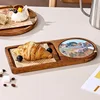 Solid Wood Dessert Tray Tableware Vintage Afternoon Tea Cake Plate Restaurant Dried Fruit Serving Tray Wedding Party Decoration 2