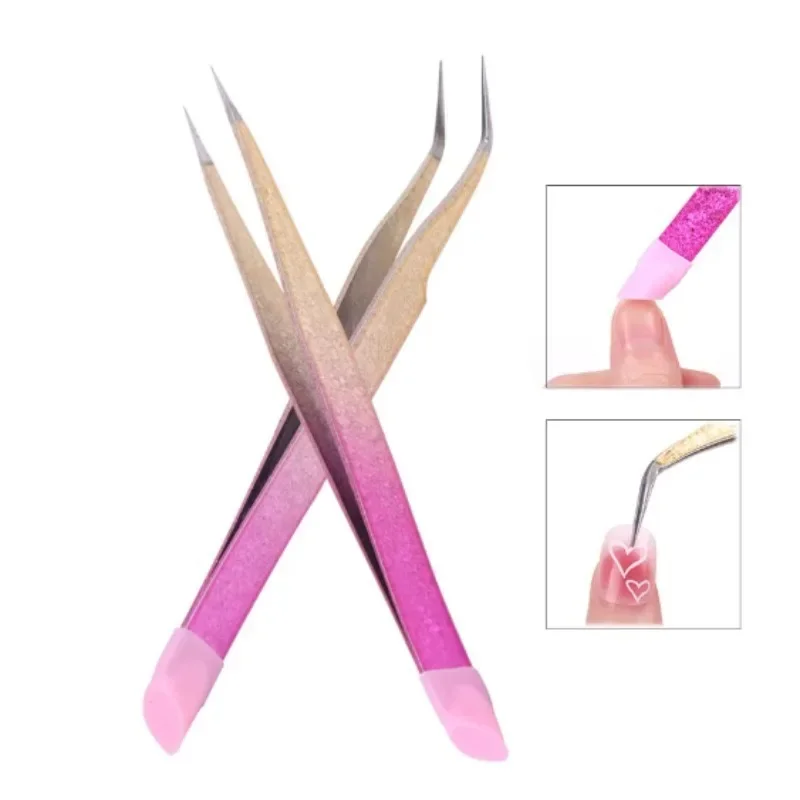 

Double Headed Silicone Nail Art Tweezers for Removing Nail Stickers Water Diamond Nail Enhancement Multifunctional Tweezers
