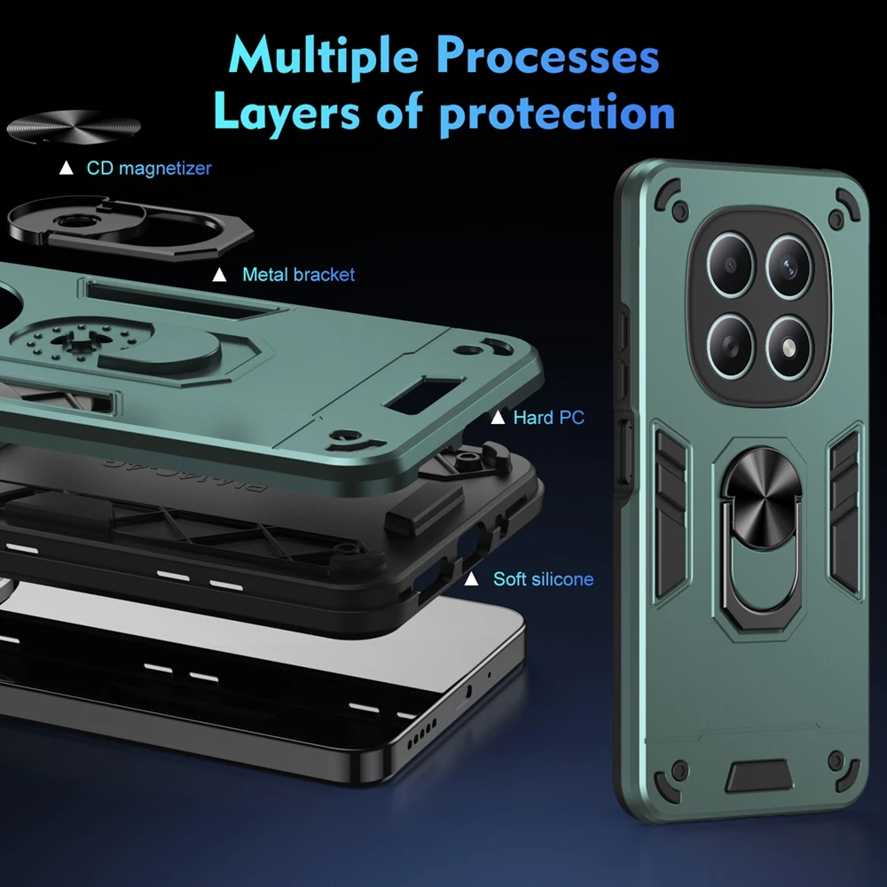 Durable Armor Phone Case with Lens Camera Protector - Back Cover
