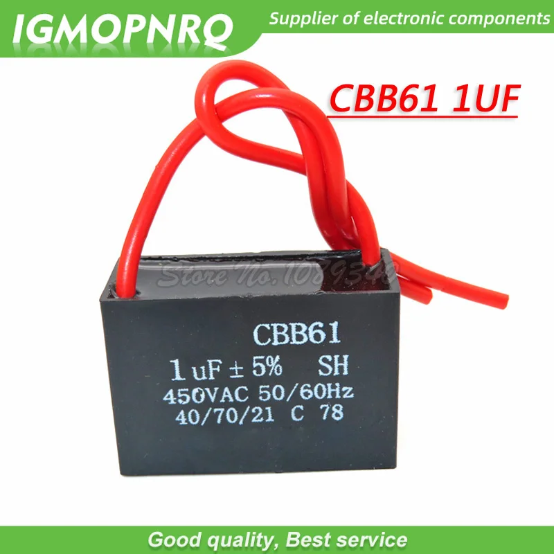 【Tech-savvy】 5pcs CBB61 1uf starting AC Fan 450V CBB 1uf Motor Run.