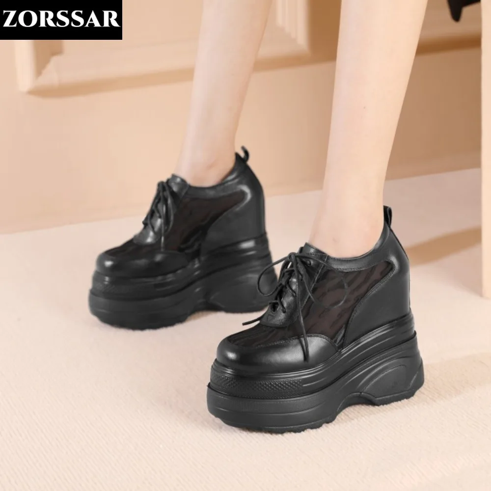 

Breathable Mesh Chunky White Sneakers Women Summer 2024 Hollow Out Mesh Platform Sandals Woman Height Increased Casual Shoe 14cm