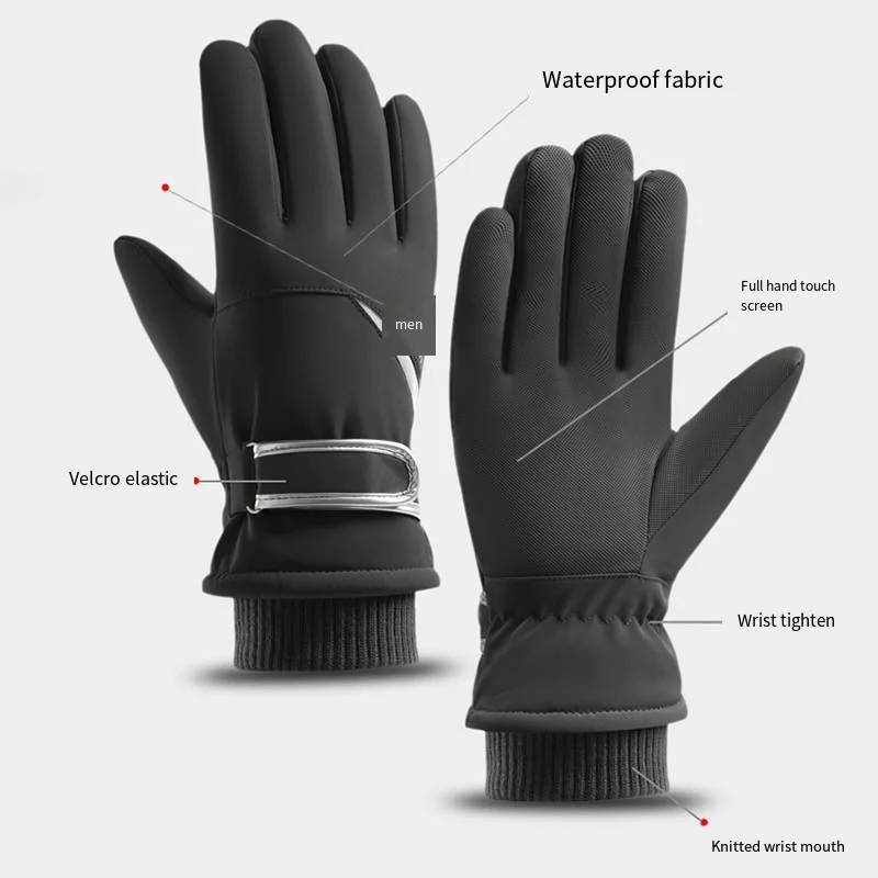 Winter Men's Gloves Warm Touchscreen Sport Fishing Splash-proof Skiing Army Cycling Snowboard Nonslip Zipper Women Gloves