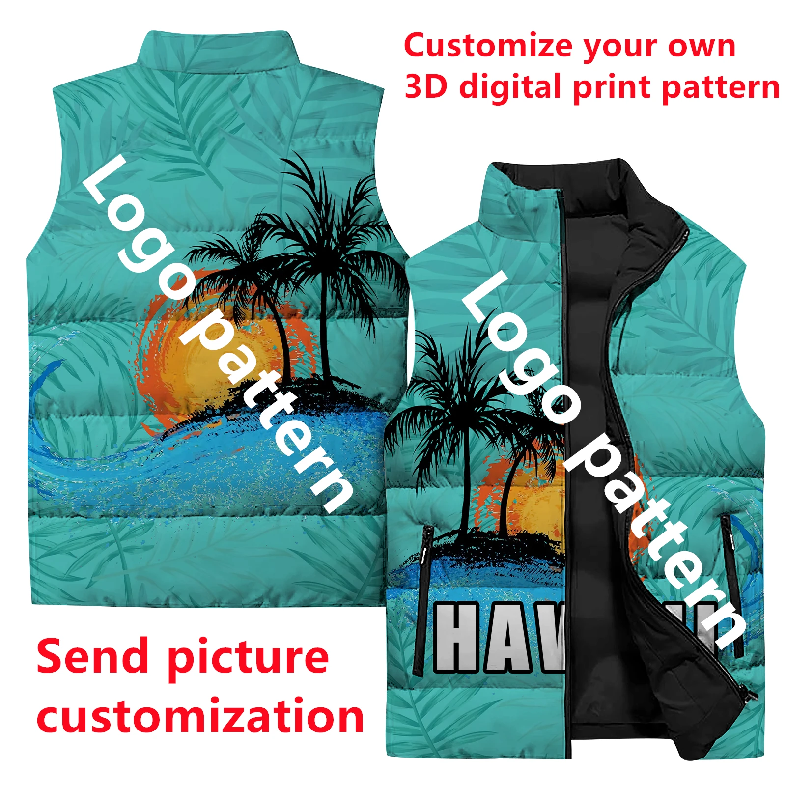 thumbnail image 1 of 2024 Personalice sus abrigos con estampado exclusivo para hombres Comuníquese con el servicio de atención al cliente para personalizar el chaleco sin mangas para hombres, 1 of 5