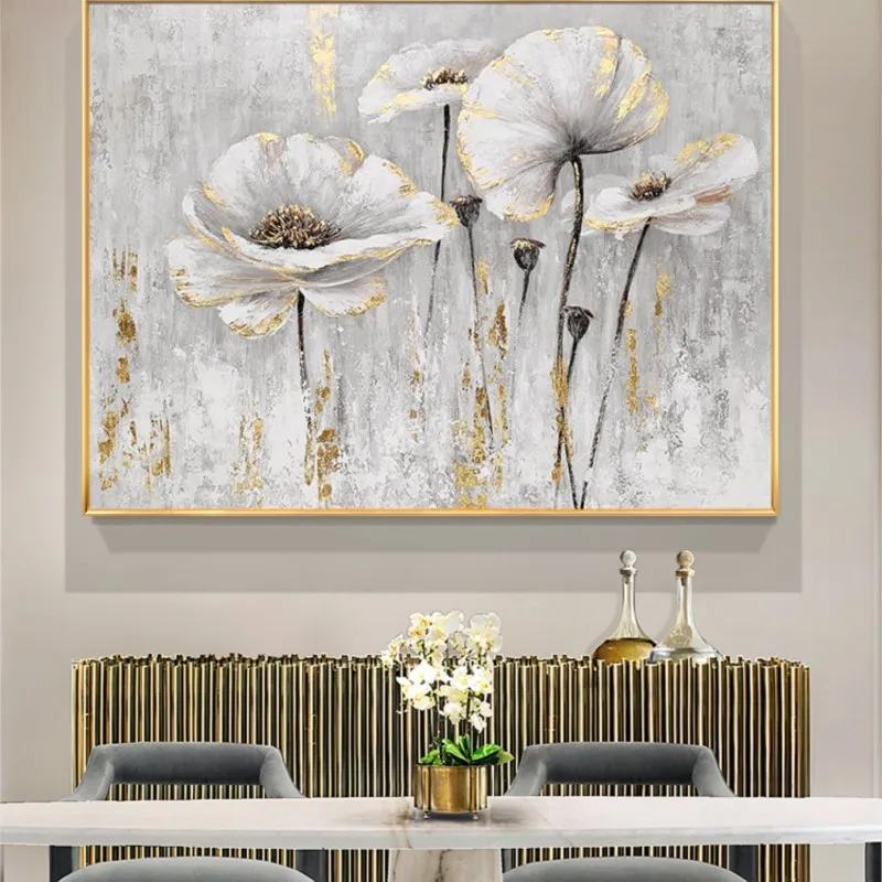 

Handmade Painting Abstract Gold Foil Entrance Modern Light Luxury Living Room Background Wall Restaurant Paintings