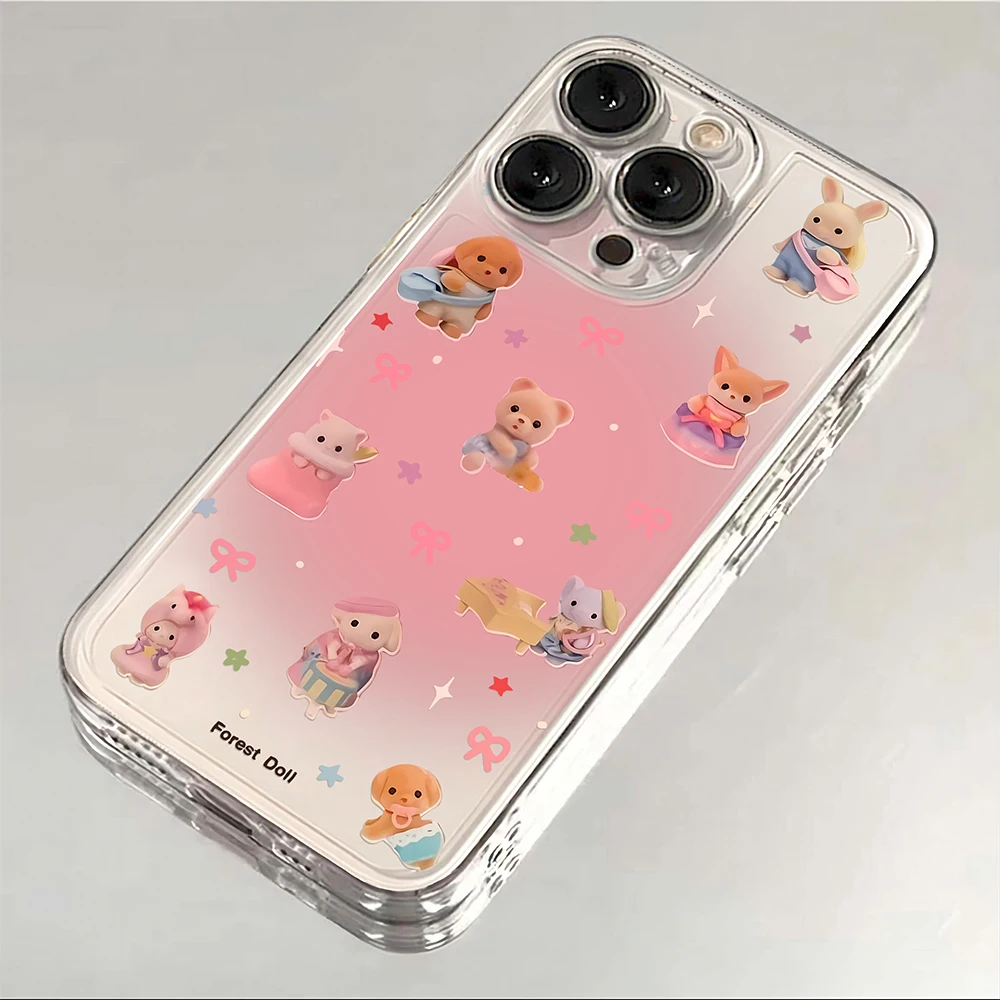 Vintage Bear Design Luxury Clear Phone Case