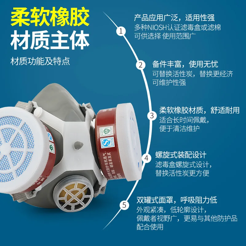 Gas Protective Mask Full Face Dust Full Face Gas Mask Respirator Chemical Spray Paint