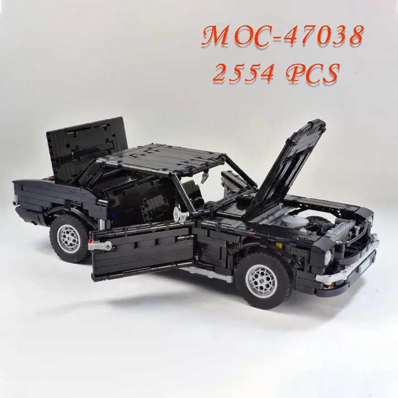 MOC-47038 근육 럭셔리카 로고 슈퍼 럭셔리카 로고 자동 잠금 모델 빌딩 블록 퍼즐, 생일 크리스마스 장난감 선물 장식품, 신제품