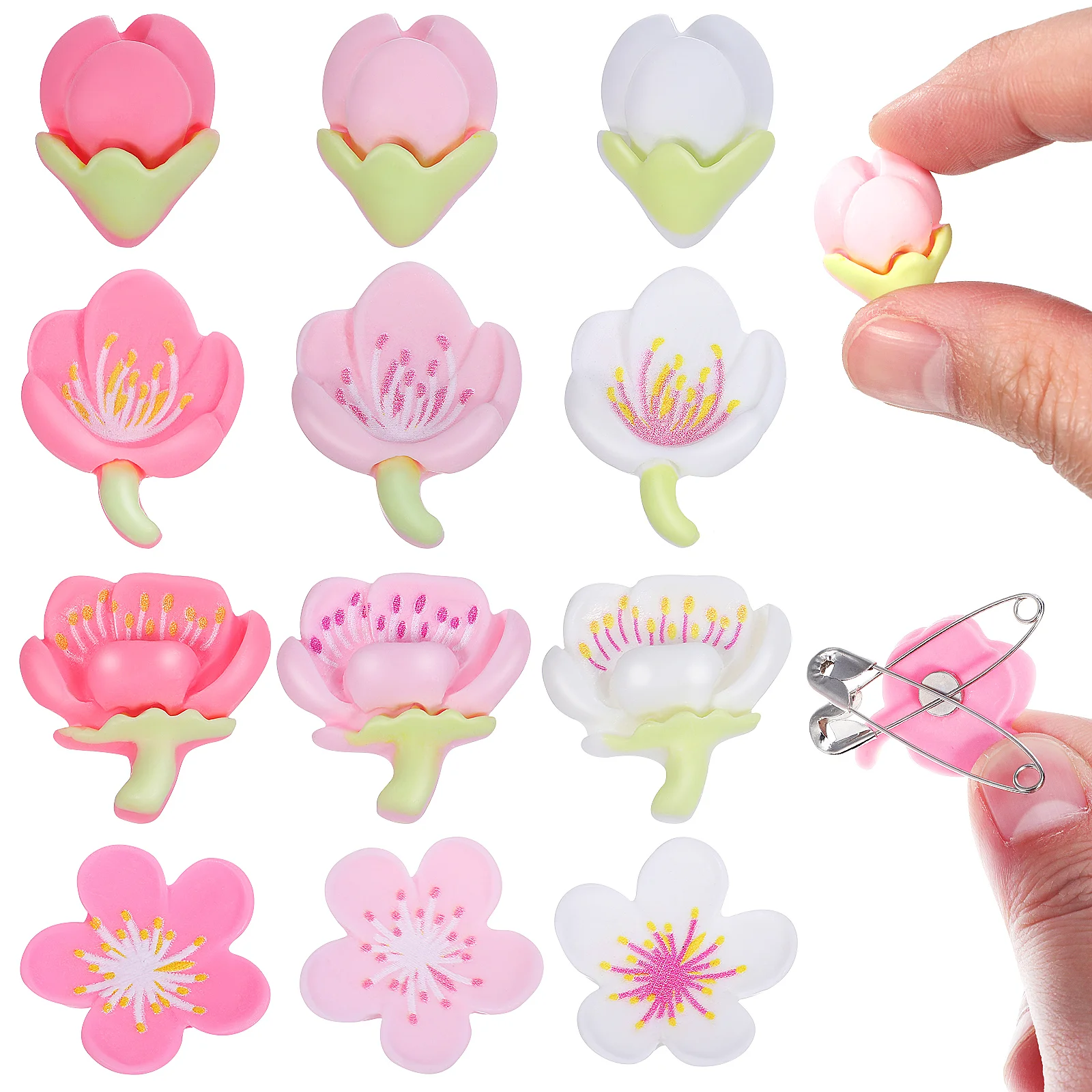

12 Pcs Flower Fridge Magnet Kitchen Magnets For Refrigerator Cute Small and Fresh Synthetic Resin Decoration