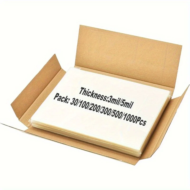100PCS 55 마이크론 3R 열 라미네이팅 필름 PET 사진/파일/카드/그림 라미네이션 파우치 라미네이터 핫 라미네이터 필름