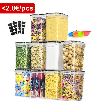 Contenitore per alimenti da cucina con coperchio ermetico, set da 10 set da 20 pezzi (10 contenitori, 10 coperchi), 1,6 L x10 senza BPA 1