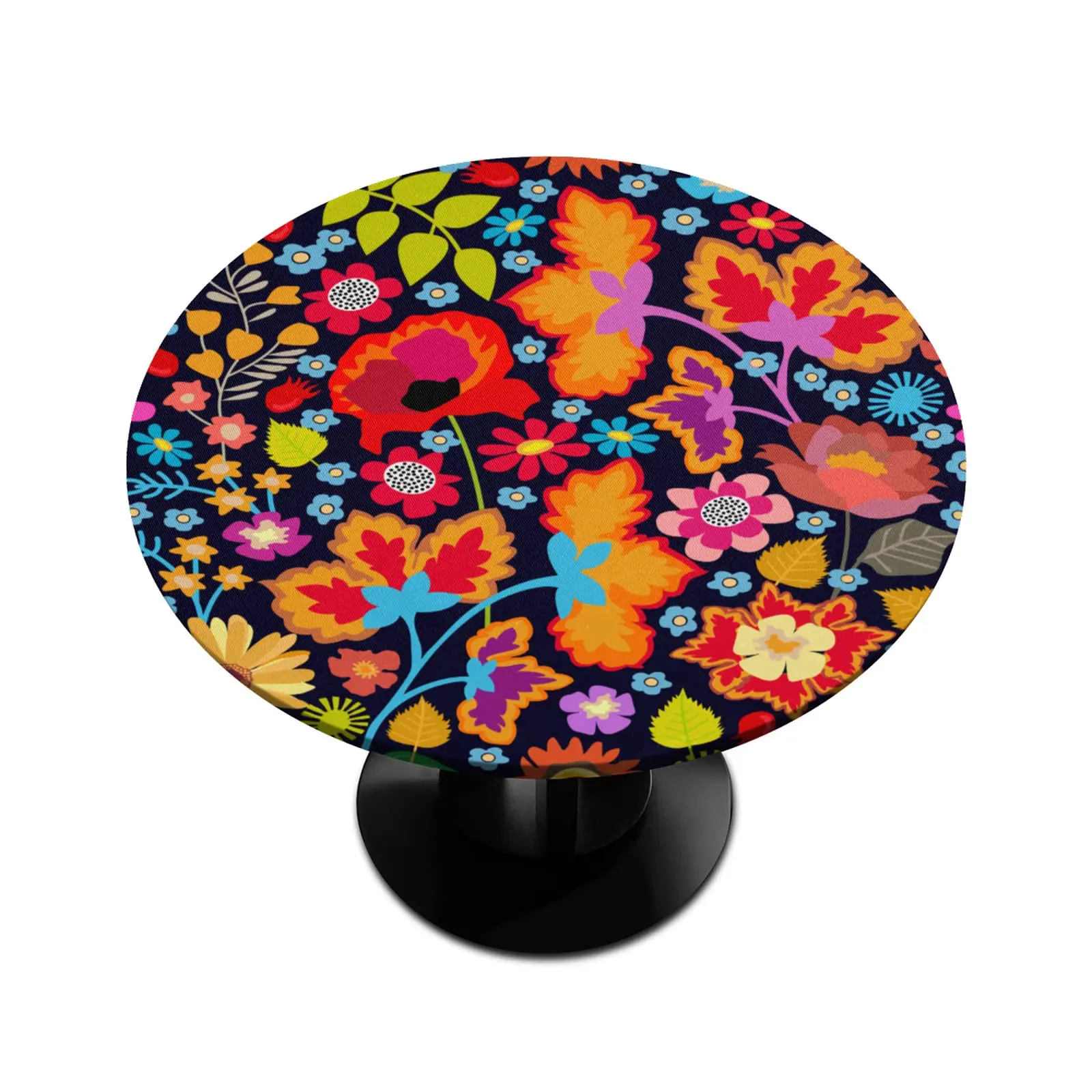 

Круглая скатерть с цветочным рисунком мака, эластичная круглая Водонепроницаемая скатерть для кухни, столовой, патио