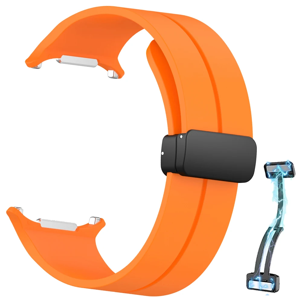 Magnetic Folding Buckle Sport Silicone Watch Strap Bracelet