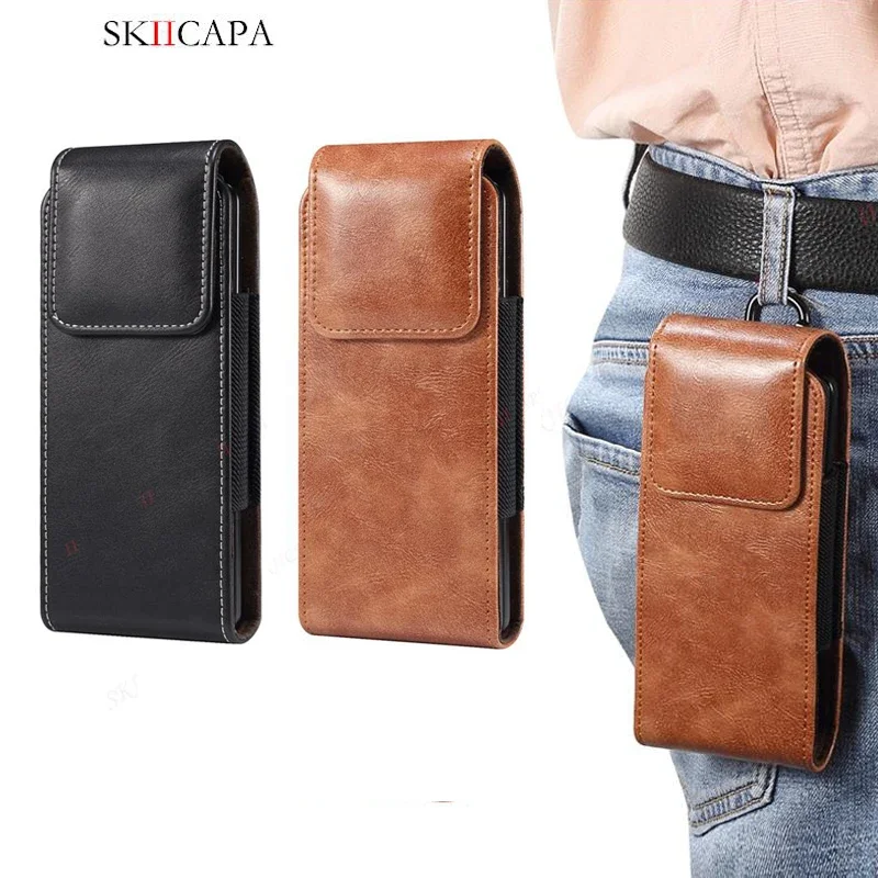 Genuine Leather Fanny Pack Phone Pouch with Belt Clip