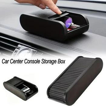Scatola portaoggetti per console centrale auto, organizer universale per cruscotto con coperchio, portaoggetti telescopico per monete e occhiali, contenitore per interni auto