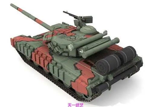 Soviet Russian T64B Main Battle Tank Car Yizhi Handmade DIY Stereoscopic Paper Model Military Toy