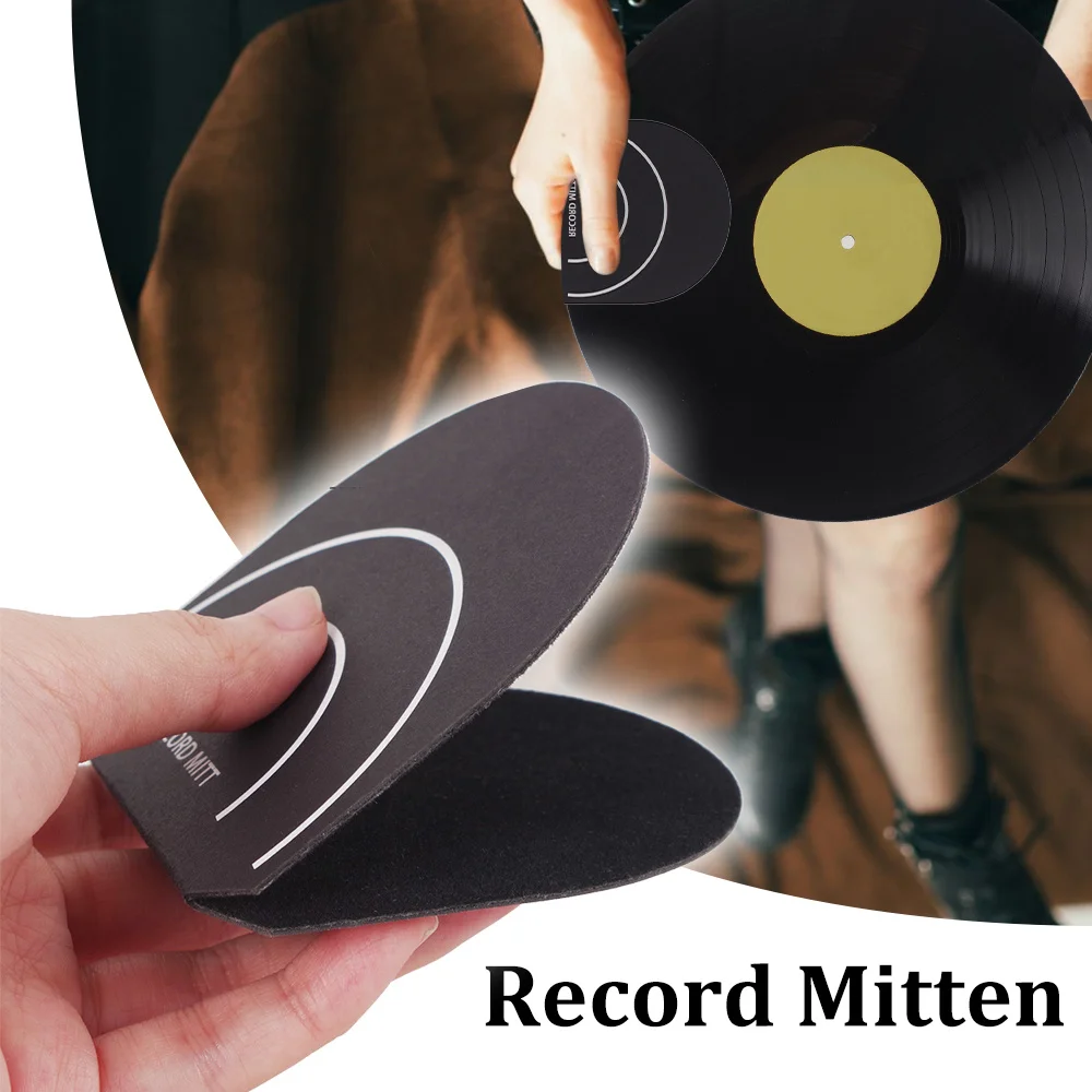 Anti Static Record Mitten & Handler-Record Player Accesories with Soft Microfiber Material, Protect Against Scratch & Dirt