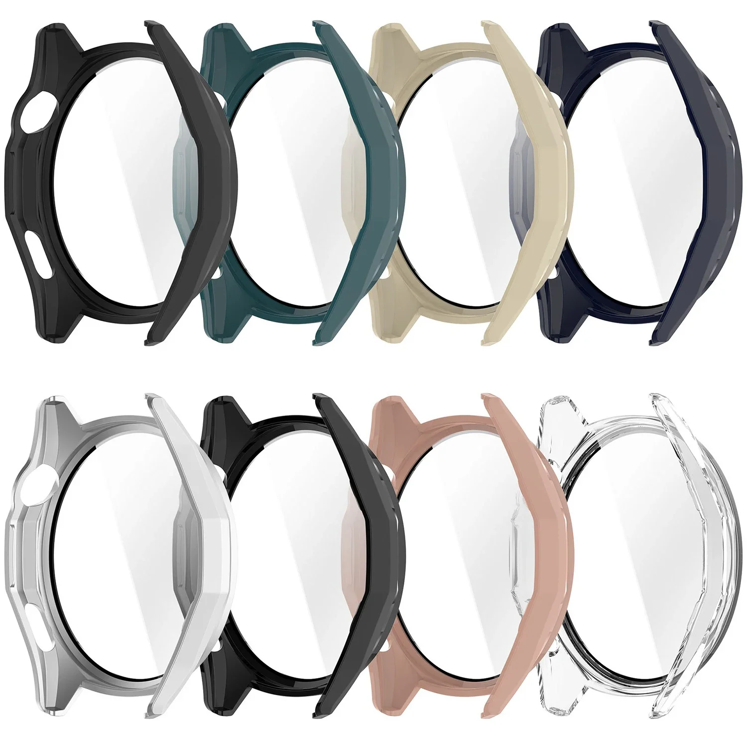 Premium Tempered Glass PC Screen Protector Case - 46mm Watch Accessory Cover
