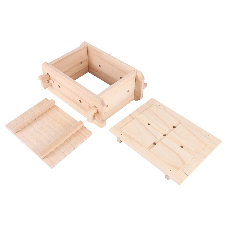 Tofu Mold Tool,Removable Wooden Press Box,Home Kitchen Tofu Maker Press Mold Kit For DIY Cooking Handmade