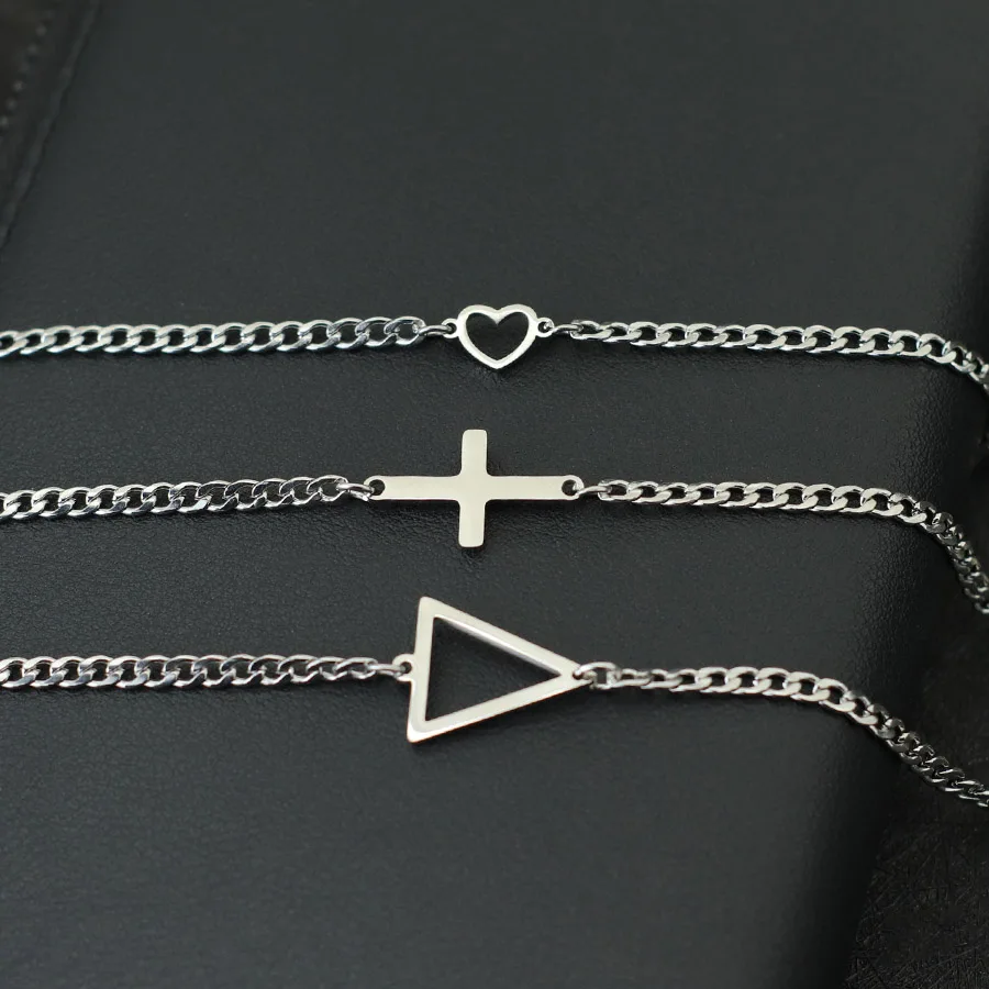 Stainless Steel Mens Chain Link Bracelet Adjustable