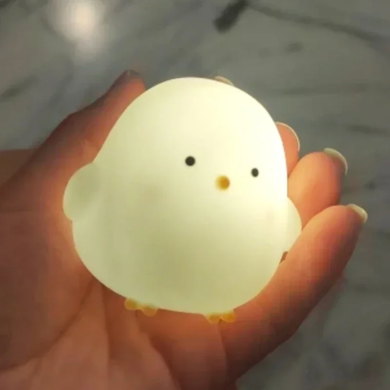 Cute Chicken Soft Lighting Small Night Light Bedside Lamp Decoration Bedroom Atmosphere Light Girl Children Gift Chicken Night Light