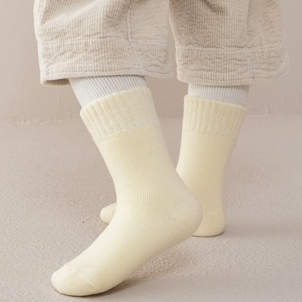 3 pairs New Children's Wool Socks Warm Against Cold Winter Socks Solid Color Super Thicker Thermal Terry Socks for Toddlers