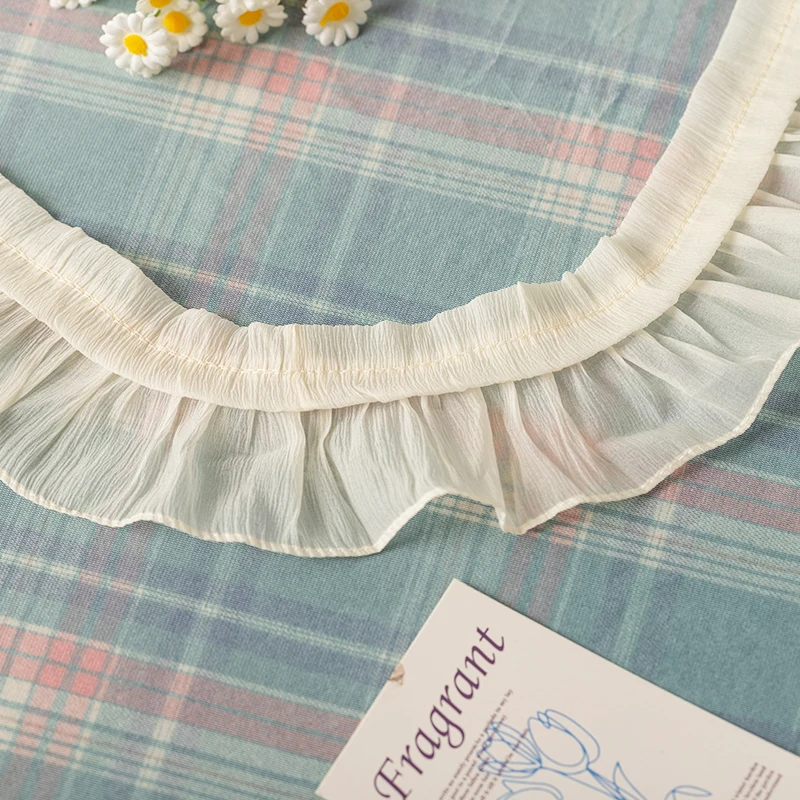 Pleated Lace Fabric 2meters/Lot For Sewing Needlework Accessories Clothing Diy Crafts Skirts Fringe Ribbons Trimming