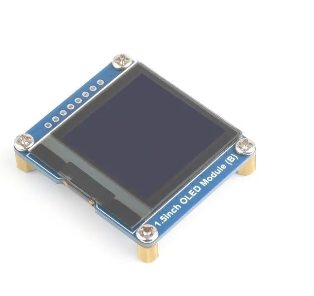 

Модуль OLED Waveshare 1,5 дюйма (B), разрешение 128 × 128, коммуникация SPI/I2C, цвет черного/белого дисплея