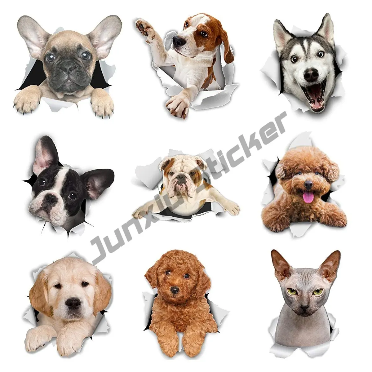 

interesting 3D Dog Stickers Peeking Labrador Shepherd Dog Hound Stickers Are Suitable for Walls Refrigerators Etc Accessories