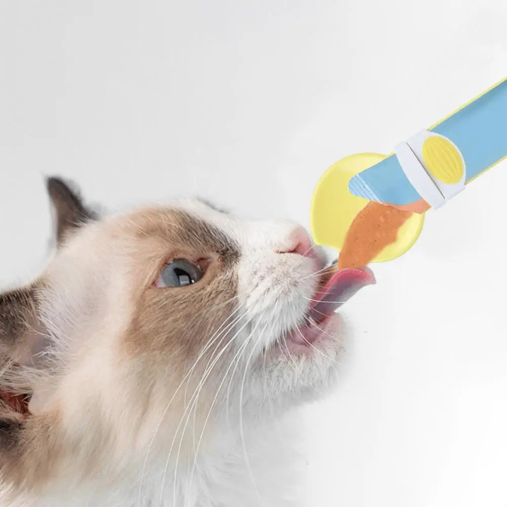 Cat Treat Dispenser Pet Feeding Spoon Set for Wet Food Cat Strip Squeeze Spoons Snack Feeder Supplies for Semi-liquid