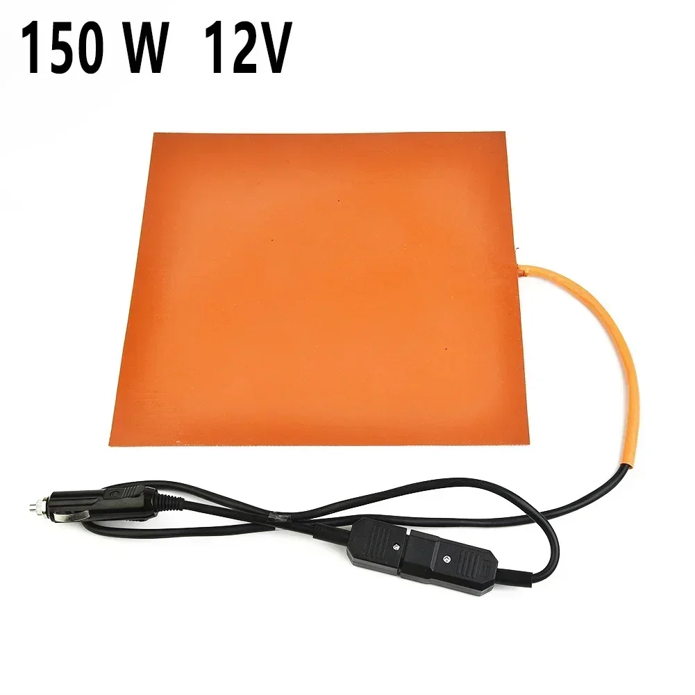 Silicone Heating Pad Mat 28x28cm 12V 150W Quick Heater Food Delivery Bag Warming Accessories Cord Length 100cm electric heating pad