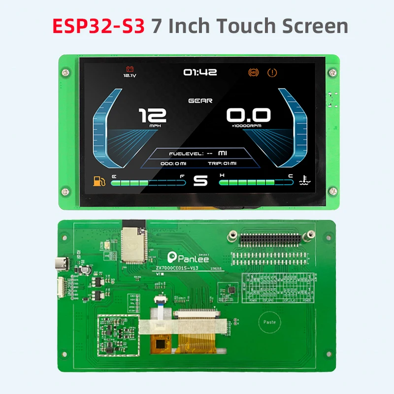 Placa de Desenvolvimento Esp32 para Smart Home Dashboard Toque Capacitivo Áudio Rs485 Opcional 800×480 Display Esp32-s3r8 Mcu 7
