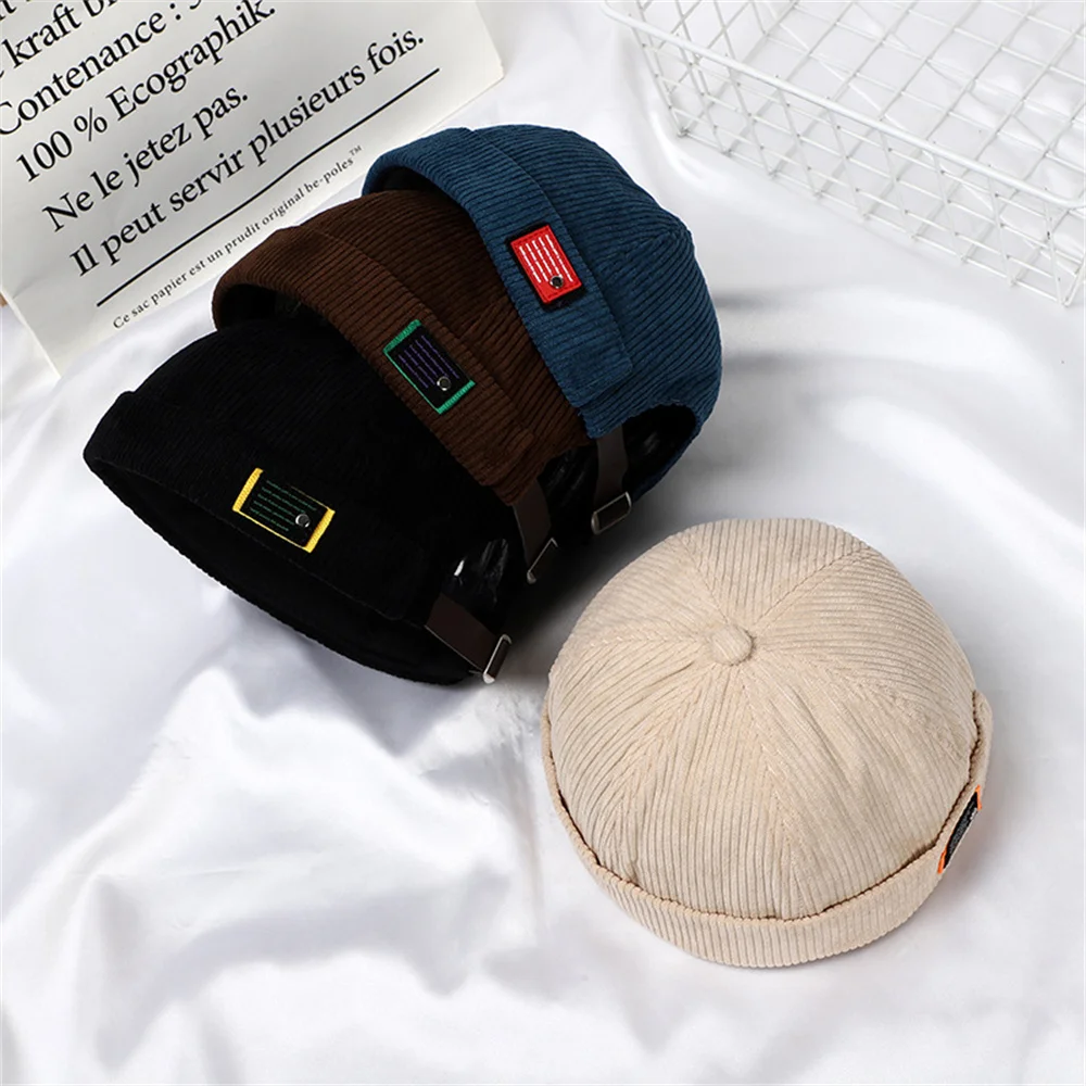 Berretto docker uomo vintage in velluto a coste regolabile_voghion.com