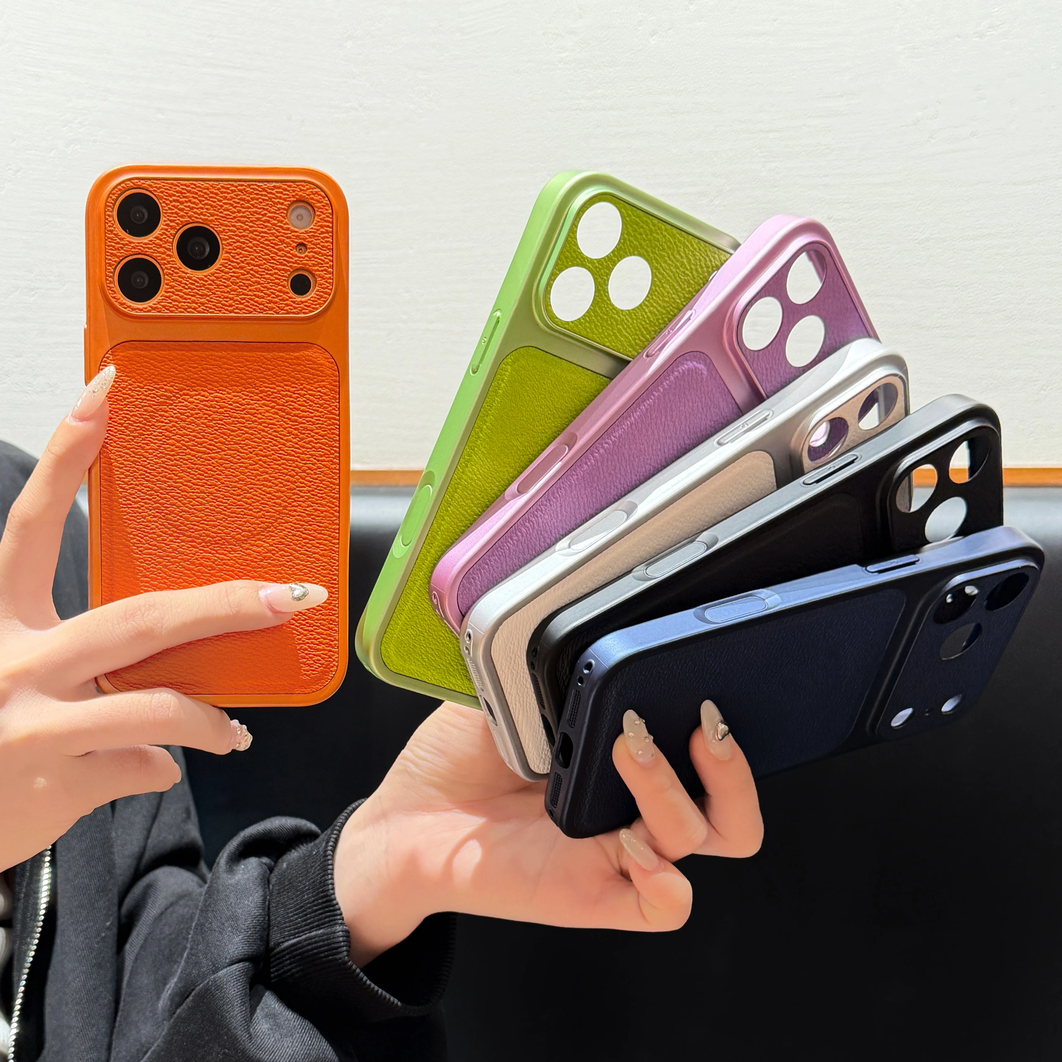 Matte Leather Magnetic Phone Case with Camera Protection and Shockproof Design