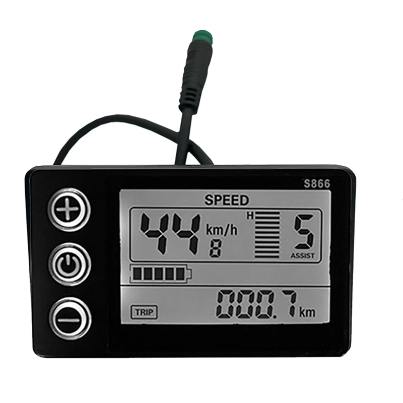 

LCD-S866 Electric Bike LCD Display Meter 24V 36V 48V E-Bike Display Meter With Waterproof Plug Ebike Modification