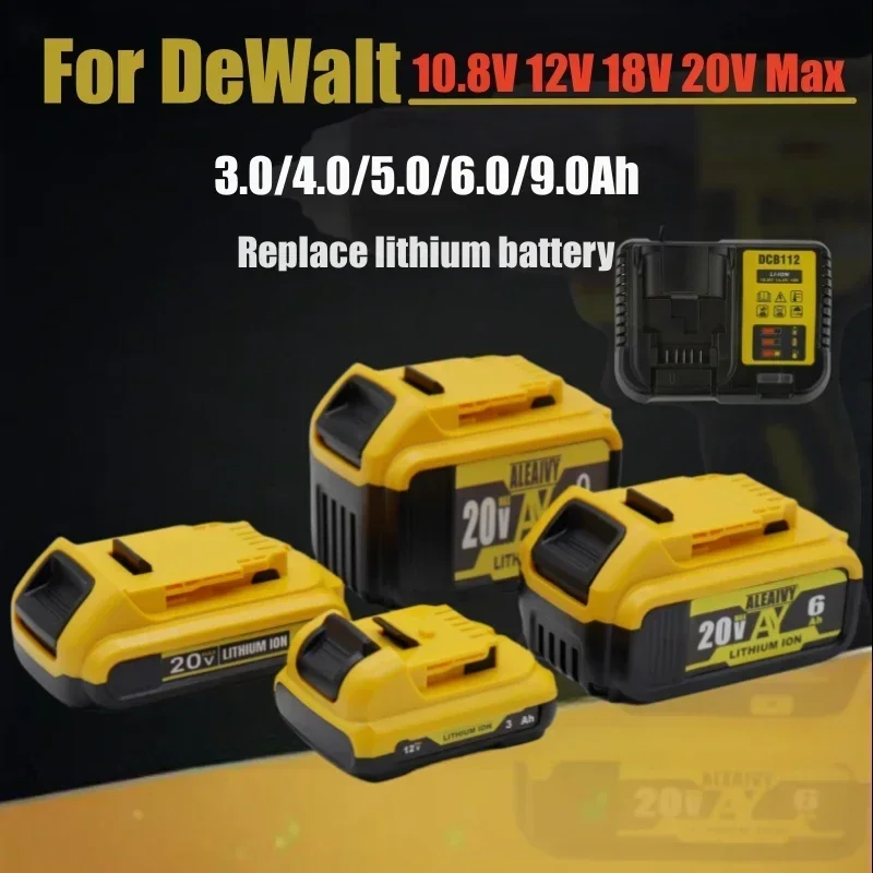 6000mAh lithium battery suitable for DeWalt 10.8V 12V 18V 20V Max 6.0Ah  DCB205 DCB206 Replace lithium battery Power tool battery - AliExpress