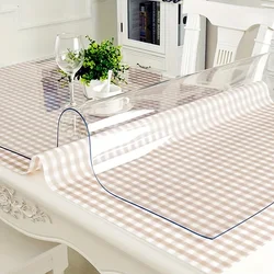 1pc Clear PVC Table Top Protector Rectangular Odorless Transparent Table Cloth Waterproof Oil-proof Tabletop Protection Desk Pad
