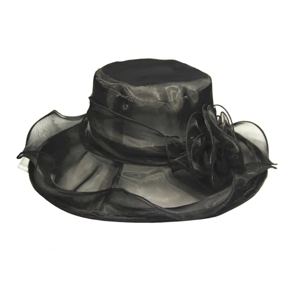 Stylish Women Performance Hat Super Breathable Women Sun Hat See-through Vintage Elegant Wedding Decorative fashion hat