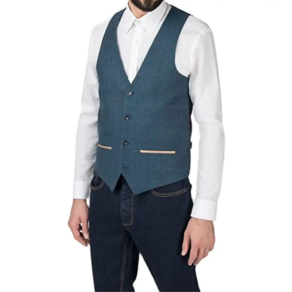 Tweed Men Suits 3 Pieces Formal Business Suit Set Custom Gentle-Mens Groom Wedding Dress Blazer Suits(Jacket+Pants+Vest)