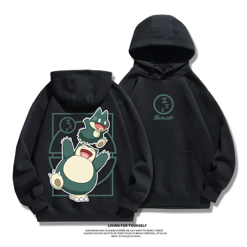 

32 Colors Pokemon Hooded Kawaii Snorlax Pikachu Mew Bulbasaur Gengar Charizard Squirtle Psyduck Sweatshirt Loose Long Sleeve Top