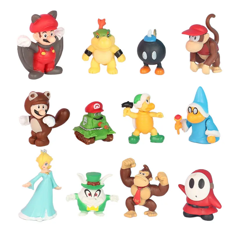 

48pcs Super Mario Family Portrait Figurines Cute Gifts Anime Toys Creative Dolls Dolls Cakes Car Manufacturers Wholesale