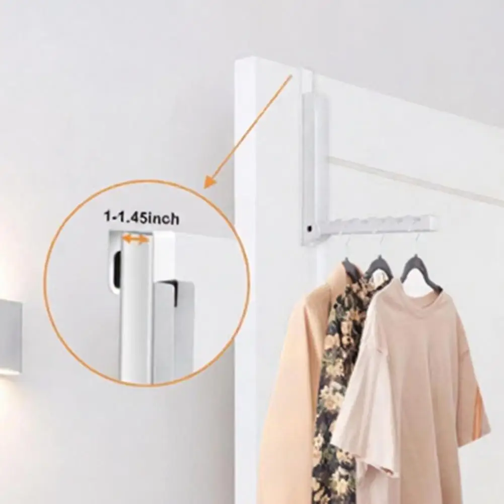 Over The Door Hooks,Folding Metal Wall hanging Hanger Storage for Laundry Bathroom,Clothes Drying Rack for Coats Towels Bags