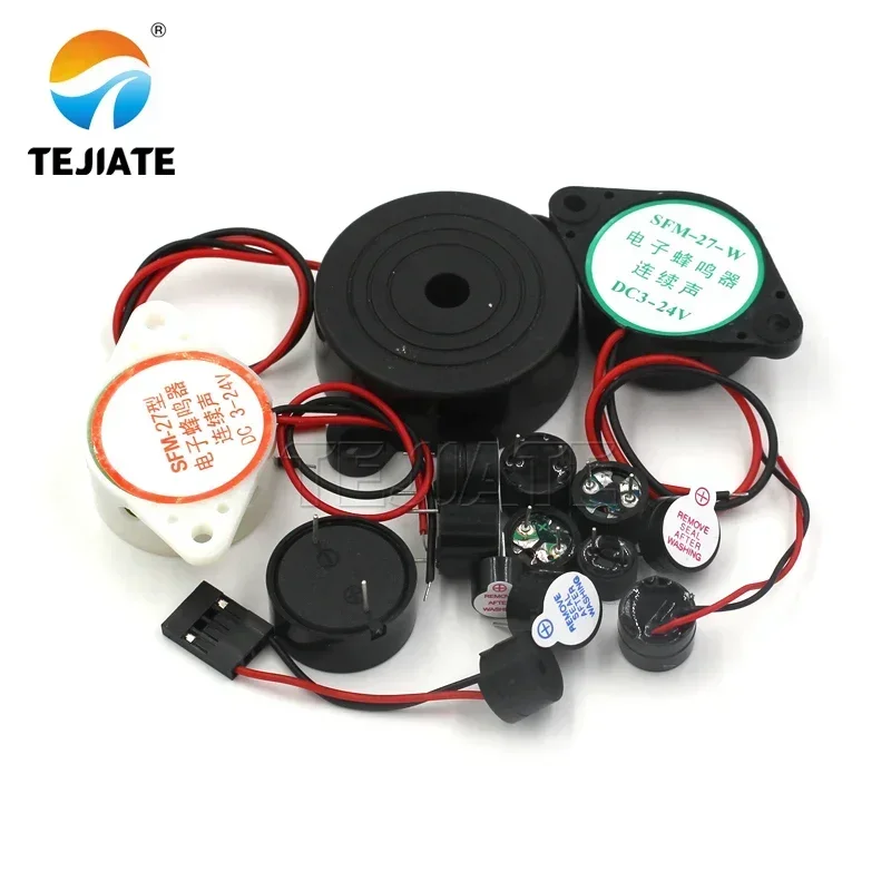 SFM-27 active/passive buzzer piezo buzzer electronic buzzer 3V 5V 12V 24V high decibel 95DB/passive piezoelectric buzzer magnetic long continuous