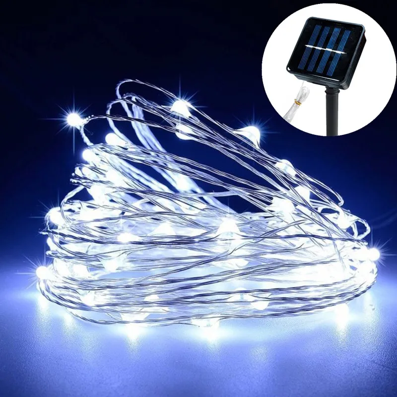Solar-Powered Waterproof LED Fairy String Lights for Outdoor Holiday and Party Decor